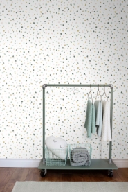 ESTA terrazzo wallpaper green, pink brown