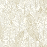 ESTA behang getekende bladeren wit en goud