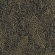 ESTA wallpaper drawn leaves black and gold