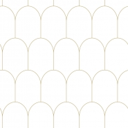 White - gold arches wallpaper