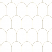 White - gold arches wallpaper