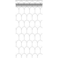 White - black arches wallpaper