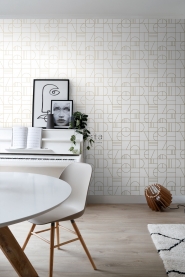 ESTA art deco wallpaper white and gold