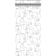 ESTA wallpaper white and black line art faces