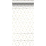 Papier peint blanc avec des triangles d'or
