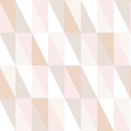 ESTA art deco behang grijs, roze en beige driehoeken