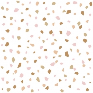 Papier peint terrazzo rose et brun