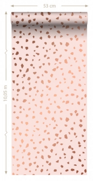 Papier peint terrazzo rose et brun