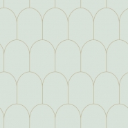 ESTA art deco wallpaper mint green with golden arches