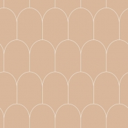 papier peint ESTA art deco brun avec arches blanches