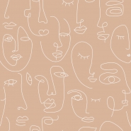ESTA art deco wallpaper faces beige and white