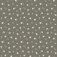 papier peint brun-gris avec petites fleurs rose ESTA