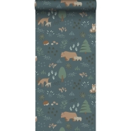 ESTA wallpaper forest animals blue