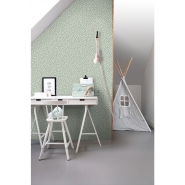 ESTA wallpaper mint green with white dots