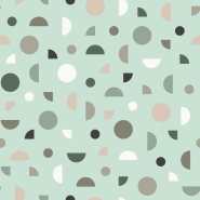 ESTA wallpaper graphic design in mint green, pink and white