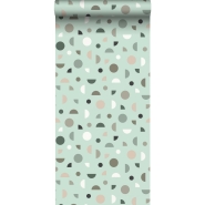 ESTA wallpaper graphic design in mint green, pink and white