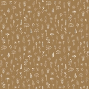 Papier peint avec petites fleurs ocre et blanc