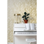 ESTA wallpaper palmleaves gold and white