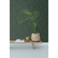 ESTA wallpaper palmleaves dark green