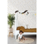 ESTA wallpaper terrazzo ocher yellow and grey