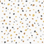 Papier peint terrazzo ochre jaune et gris