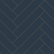 Dark blue and gold herringbone wallpaper