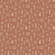 ESTA behang bloemmotief terracotta en wit