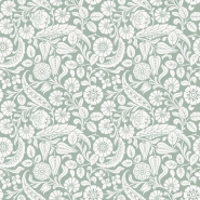 Papier peint motif fleurs vert