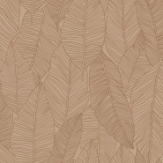 ESTA wallpaper drawn leaves terracotta pink