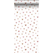 ESTA wallpaper terracotta and pink hearts