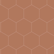 Terracotta and white hexagon wallpaper