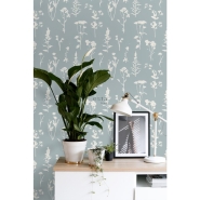 ESTA wallpaper wild flowers bleu clair