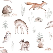 ESTA kids wallpaper vintage forest animals white, orange and brown