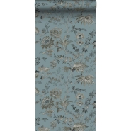 ESTA wallpaper flowers vintage style in blue