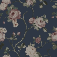 ESTA wallpaper flowers vintage style blue