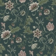 ESTA wallpaper flowers vintage grey and green