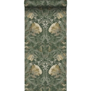 ESTA wallpaper art nouveau flowers dark green