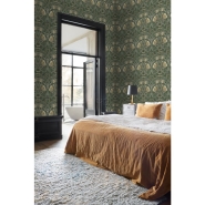 ESTA wallpaper art nouveau flowers dark green