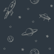 ESTA boys room wallpaper with planets