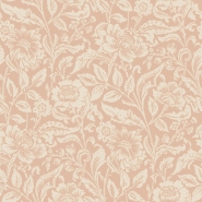 Papier peint à motif de fleurs terracotta rose