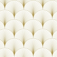 ESTA art deco behang wit en gouden waaier