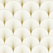 Papier peint art deco blanc et or