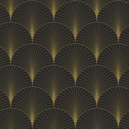 Papier peint art deco noir et or
