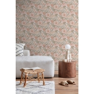 ESTA wallpaper with flowers vintage style old pink and green