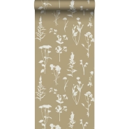 ESTA wallpaper wild flowers dark beige