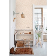 ESTA behang met ginkgo bladeren zandbeige