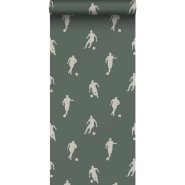 Papier peint garçon football vert foncé