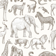 ESTA boys room wallpaper with wild animals