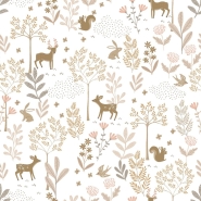 ESTA wallpaper forest animals terrcotta pink and beige