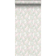 ESTA wallpaper with little flowers in soft pink and green